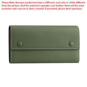 Hoàng Gia Bagger da thật Ví dài cho phụ nữ Nhiều khe đựng thẻ đồ đựng thẻ dung tích lớn Ví cầm tay Ví cầm tay đựng điện thoại 1891