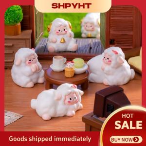 SHPYHT Dễ thương Mini trang trại cừu cừu bức tượng nhỏ vi cảnh quan xe Bảng điều khiển nhà máy tính để bàn Đồ trang trí