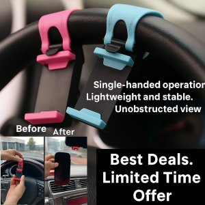 Car Steering Wheel Phone Holder Universal Cell Phone Navigation Bracket Stand Compatible With Most Phones