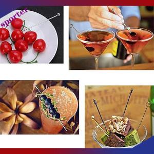 Sporter ไม้ค็อกเทลสแตนเลส4ชิ้นแบบใช้ซ้ำได้สำหรับเครื่องดื่มมาร์ตินี่