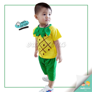 🍍 setelan anak cowo cewe lucu murah model NANAS pineapple 🍍