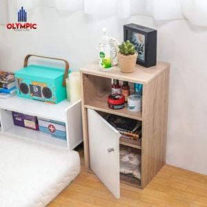 MEJA NAMEJA NAKAS CALISTA METROPOLIS BED SIDE TABLE - WHITEOAKKAS NK RUBIK OLYMPIC / BED SIDE TABLE / MEJA LAMPU TIDUR / RAK SERBAGUNA [PARCIL]