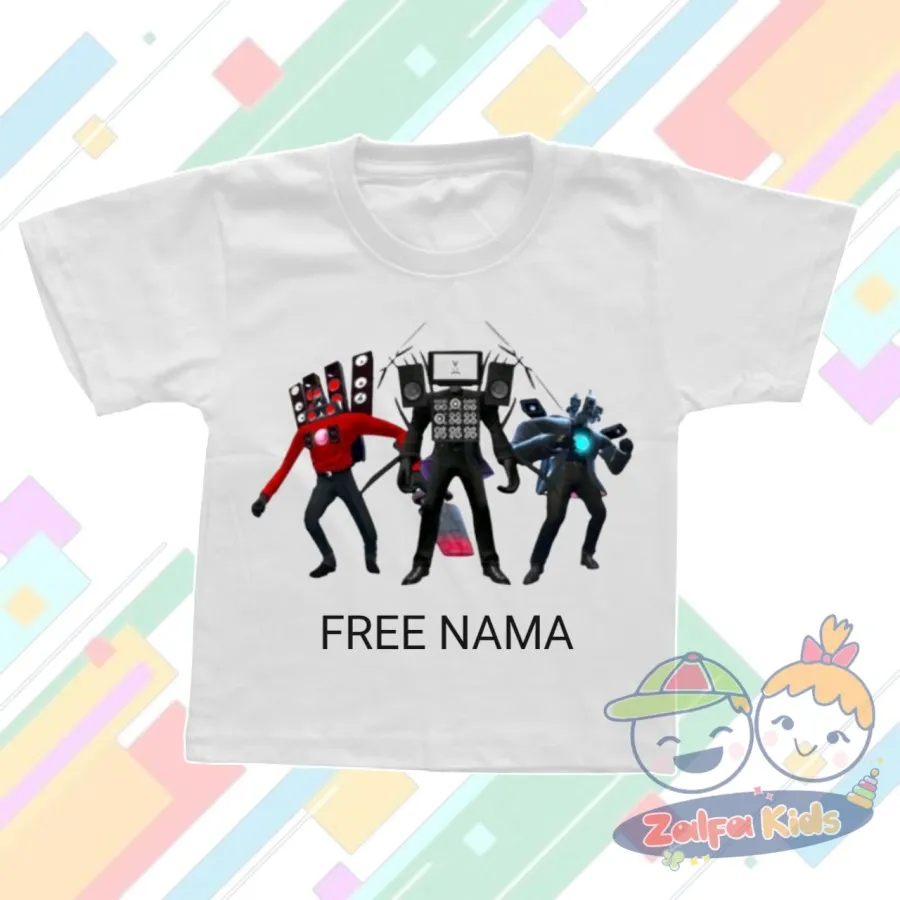 BAJU KAOS ANAK TITAN CAMERAMAN X TV MAN X SPEAKER MAN- FREE NAMA | Lazada  Indonesia