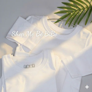 Áo thun trắng cho bé TAY DÀI vải cotton mềm mịn mặc rất mát bé mặc lên phom dáng đẹp _FANY