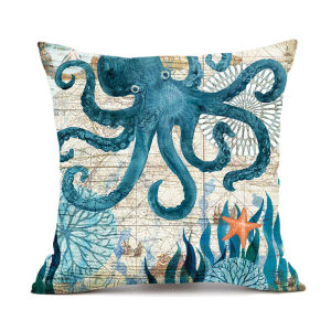 Cross-Border Marine Life Sea Turtle Seahorse Whale Octopus Cushion Cover Pillow Cover ebay  Pictures Can Be Ordered