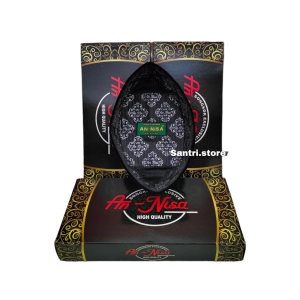 Songkok An-Nisa Hitam Elegan Model Terbaru - Bahan Satin Tinggi 6-10 - Bisa COD