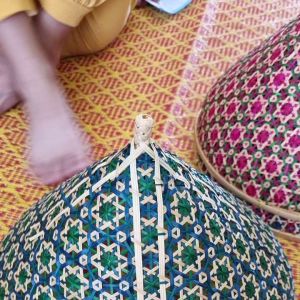 ฝาชีคลุมอาหารสีสานไม้ไผ่ทรงกรวย