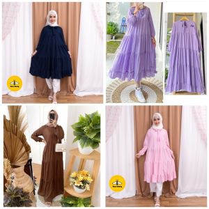 BeeUniq Gamis Rachel Midi Dress n Amara / Long Tunik Rachel n Amara