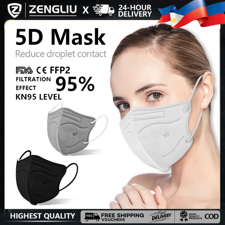 5D mask Kn95 Face Mask Original 50 Pcs Fda 5PLY Approved Black 100Pcs