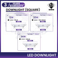 [Sirim] LED Downlight 4/6/8Inch 12W 20W 24W Round/Square Ultra Slim LED Recessed Light Lampu Downlight Lampu Siling. 