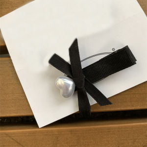 Pinapple กิ๊บติดผมสีดำ โบว์มุก กิ๊บหน้าม้า เครื่องประดับผมอเนกประสงค์สำหรับผู้หญิง