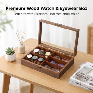9 Slots Wooden Watch Collection Box Case Wrist Watch Storage Case for Women & Men