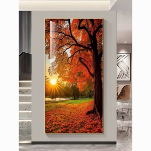 Wall Mural Crystal Porcelain Aluminum Frame Premium Aesthetic For Foyer Hallway Living Room Bedroom Wall Decor