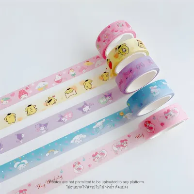 Washi Tape เทปวาชิลายการ์ตูนน่ารัก ขนาดกะทัดรัด 15 มม. x 5เมตร เทปตกแต่งสมุด ไดอารี่ ตกแต่งใบงาน