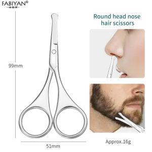 Nose Hair Lightweight Stainless Steel Pointed Round Head Trimmer Eyebrow Beard Trimmer Nose Hair Cutter