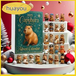 huayou 24วันปฏิทินการถือกำเนิด capybara น่ารักเครื่องประดับคริสต์มาส capybara เครื่องประดับคริสต์มาสนับถอยหลังปฏิทินต้นคริสต์มาสจี้ของขวัญที่น่าประหลาดใจ