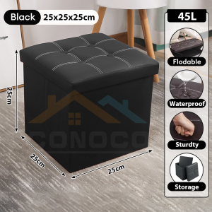 CONOCO Sofa Stool Sofa Storage PU Leather Box Storage Box Organizer Bench Stool Shoe Bench 沙發凳