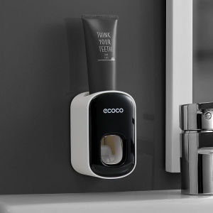 Ecoco Magnetic Toothbrush Holder Wall Mounted  Toothbrush Organizer With Toothpaste Dispenser  Set Bathroom Accessories