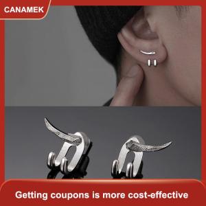 【CANAMEK 】 New Punk Earring For Men Detachable Dual Purpose Stud Earrings Prong Ear Charms Fashion Jewelry