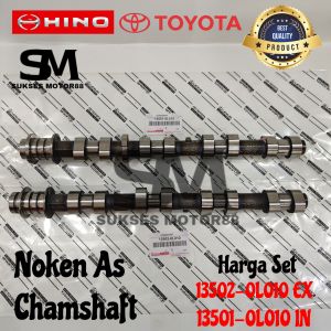 ( 13502-0L010 / 13501-0L010 ) Camshaft Noken As Intake Minyak / Exhaust Api Toyota Innova Reborn 2GD / Hilux Revo / Fortuner VRZ Ori Toyota Part