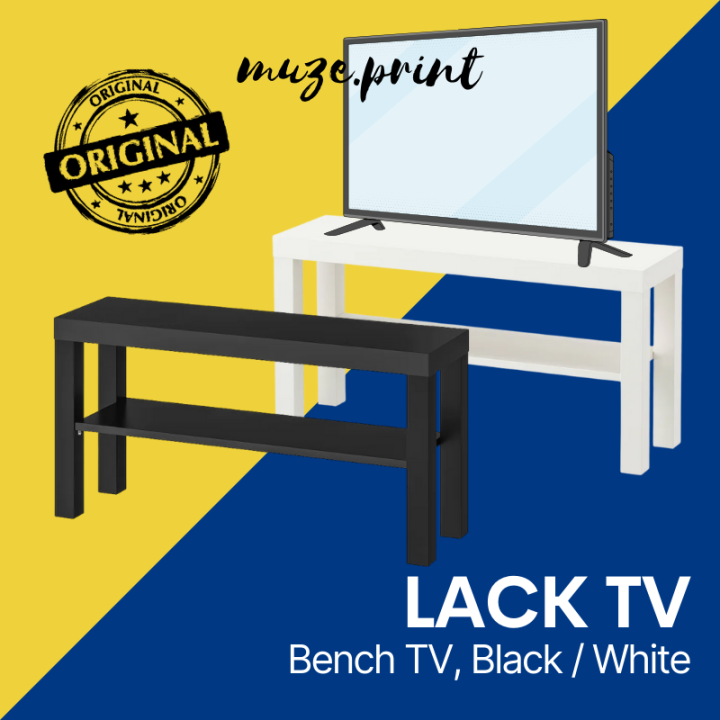 IKEA LACK TV Rack / TV Bench, White / Black ( 90x26x45 cm), Max. Load 30kg, Max. 50Inch TV Lazada