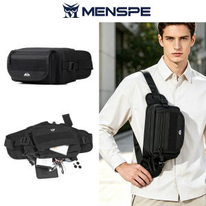MENSPE Fashion Waist Bag Men Chest Bag Waterproof Sports Bag Large Capacity Casual Bag Lightweight Messenger Bag Outdoor Fitness Bag Business Bag