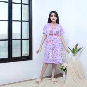 daster wanita dewasa kekinian murah kancing 3 busui bb max 70kg bahan kaos serian muda motif cartoon