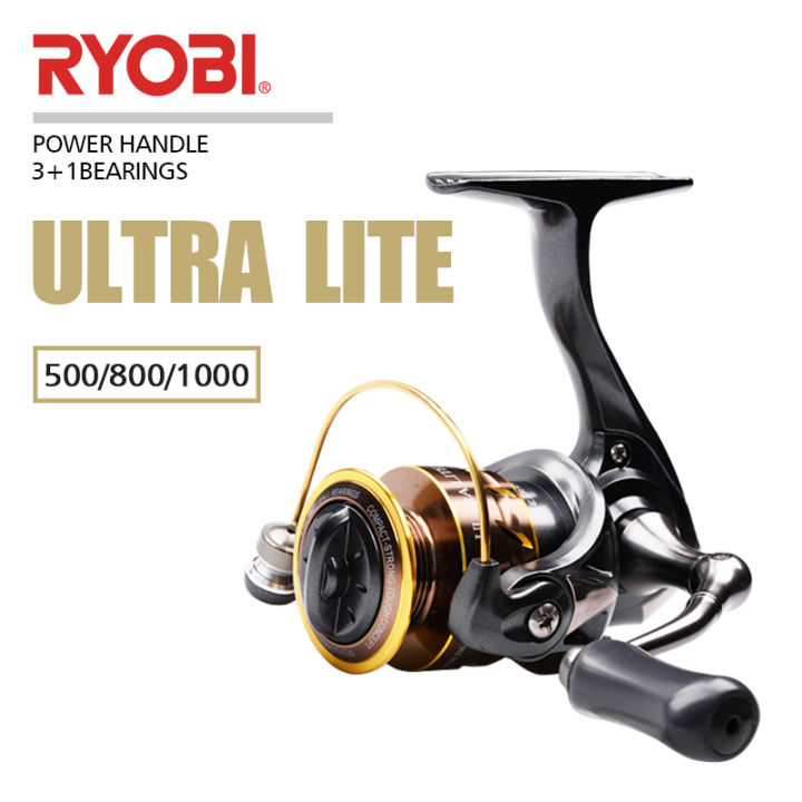 RYOBI ULTRA LITE 500/800/1000 Mini Reel Spinning Fishing Wheel 3+