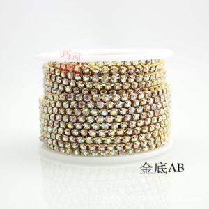 Phụ kiện dây xích kim loại đính đá 3D long lanh trang trí móng nghệ thuật