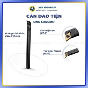 Cán dao tiện SDQCR07 turning holder góc 107.5 độ tay phải - CNC ÁNH KIM