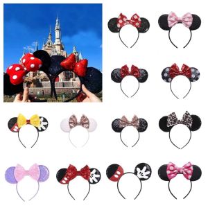 JEWELS1 Nơ Băng đô kim sa Hoạt hình Tai chuột Băng đô nơ Dễ thương Phụ kiện đội đầu Băng đô Trẻ em