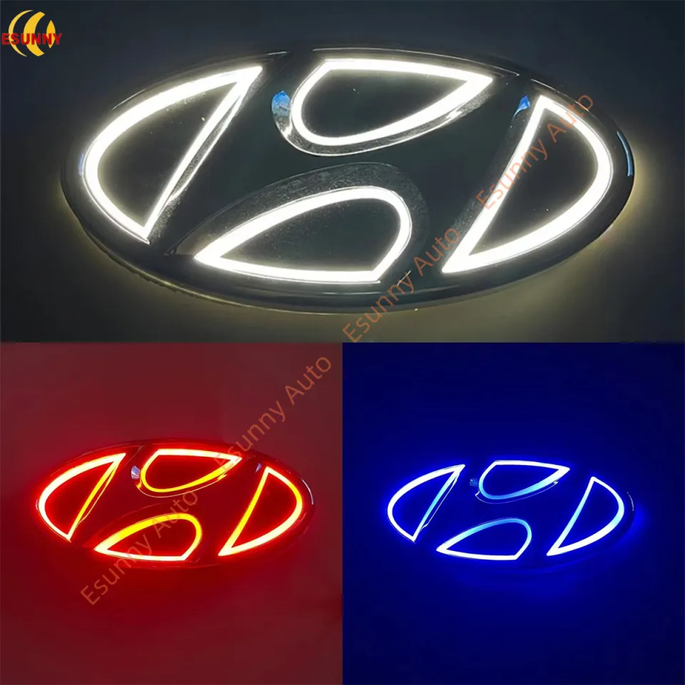 Hyundai 5D Car LED Emblem Logo Badge Fits Front or Rear