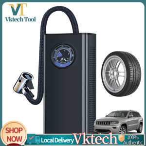 Portable wireless air pump for vehicles with handheld design rechargeable battery and multiple inflation modes