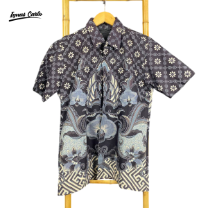 Kemeja Batik Pria Lengan Pendek Bahan Katun Premium Lapis Full Furing Elegan Motif Bima-IGNAS CARLO