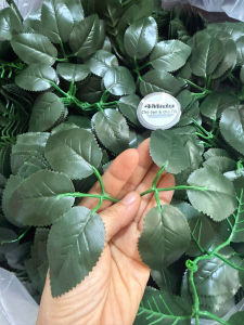 Sét 50-100gr Lá Hoa Hồng nhánh 6 lá In Gân Lá Điểm Trang Trí Nhựa Loại Đẹp Lá Điểm Decor Hoa