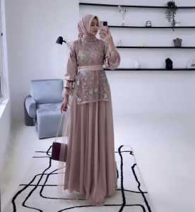 BEST SELLER Felarie Dress mix Brukat Dress Muslim Dress Pesta Gamis Kondangan Wanita Terbaru 2024