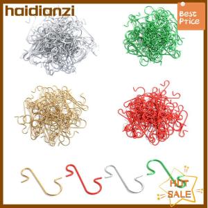 haidianzi ตัวยึดตะขอโลหะรูปตัวเอสเครื่องประดับคริสต์มาส50ชิ้นจี้ลูกบอล