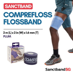 Sanctband COMPREFloss Flossband 2 inch x 2m Myofascial Release Flossbands Heavy Level Resistance Bands Plum