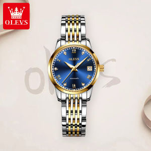 [Three-year Warranty] OLEVS Mechanical Watch For Woman Water Proof Luminous Week Calendar Stainless Steel Watch Authentic Guarantee