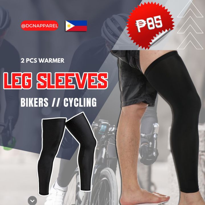 2 pcs Warmer Leg Sleeves Cycling Plain Black Stretchable Lazada PH