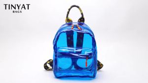 《801》TINYATClear Backpack for Girls Transparent School Jelly Bag Waterproof leisure Backpack