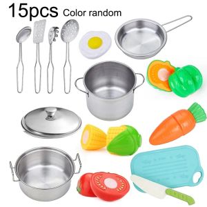 Kitchen Utensils Toys Set For Boy and Girl Stainless Steel Simulation Food Cooking Kitchen Toys Education Pretend Play2026