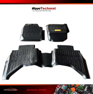 Isuzu D-Max Mazda BT-50 2021 Hippo Techmat Basic Deep Dish Floor Matting TPV Waterproof 2 Rows (QR2713088)