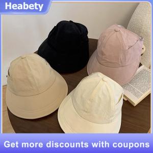 【Heabety】 Foldable Wide Brim Ponytail Sun Hat Adjustable Cap Summer Quick-dry Visor Fisherman Cap For Women Beach Hat