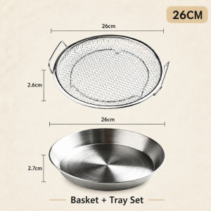 Oil Drain Rack 304 Stainless Steel Mesh Strainer Basket Tray Frying Filter Kitchen Penapis Minyak