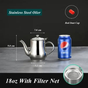 24oz 32oz Stainless Steel Oil Container Can Household Oil Strainer Kitchen Oil Filter Pot Oil Bottle