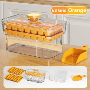CPY Ice Lattice Ice Cube Tray 2 Pack with Lid and Bin Ice Cube Trays for Freezer 68 PCS Ice Cube Mold