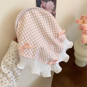 เครื่องประดับผมผ้าโปร่งดอกไม้ประณีตสไตล์ชนบทที่หรูหรามีลวดลายดอกไม้พังหวานมีขอบผ้าโพกศีรษะสามเหลี่ยม