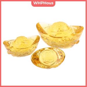 WHPHous Chinese Feng Shui Yuan Bao Dragon Pattern Ingot Lucky Blessing Home Ornament