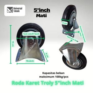 Roda Karet Troly Troli Mati 5"inch  etalase